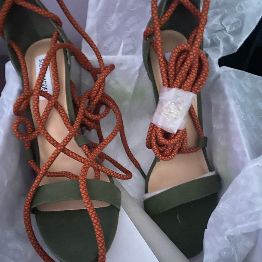 Strapped high heels